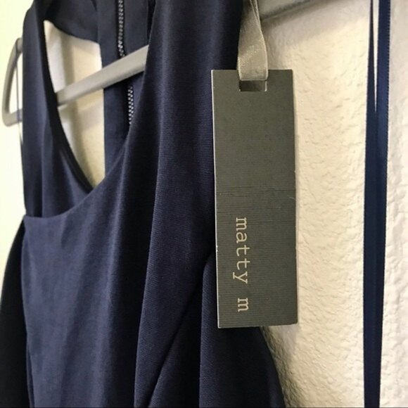 matty m Watercolor Floral High Low Empire-Waist Faux Wrap Dress Size M Easter - Picture 5 of 11